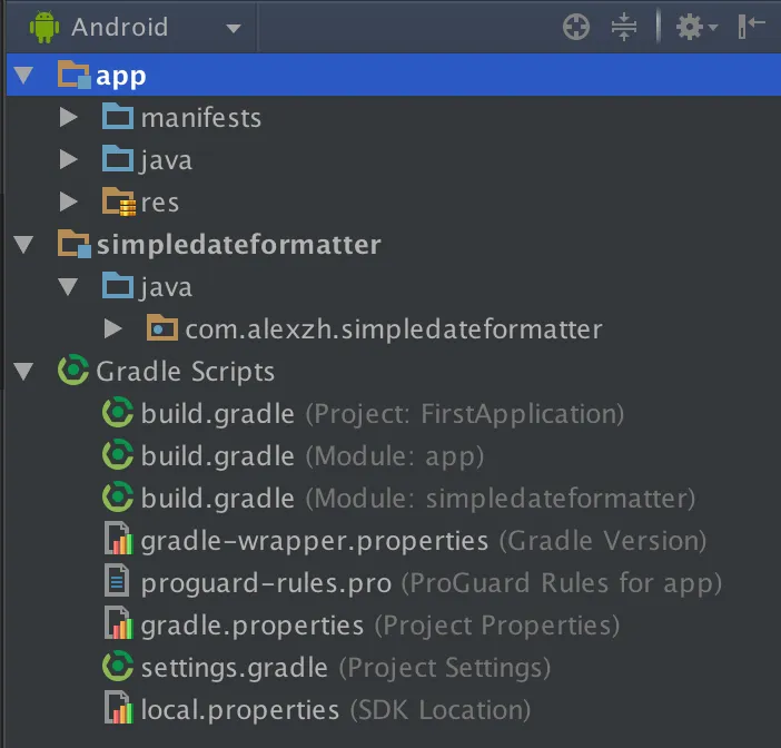 Imported module in Android Studio