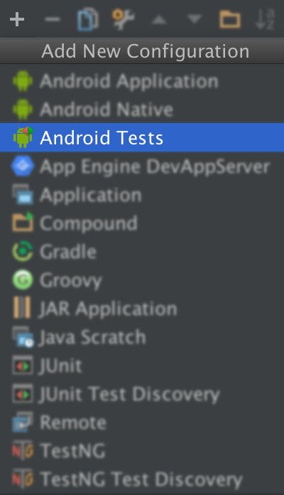 Configure android tests