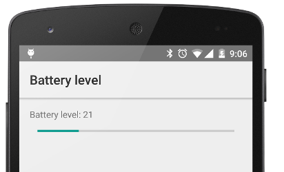 Demo of battery percentage Android app