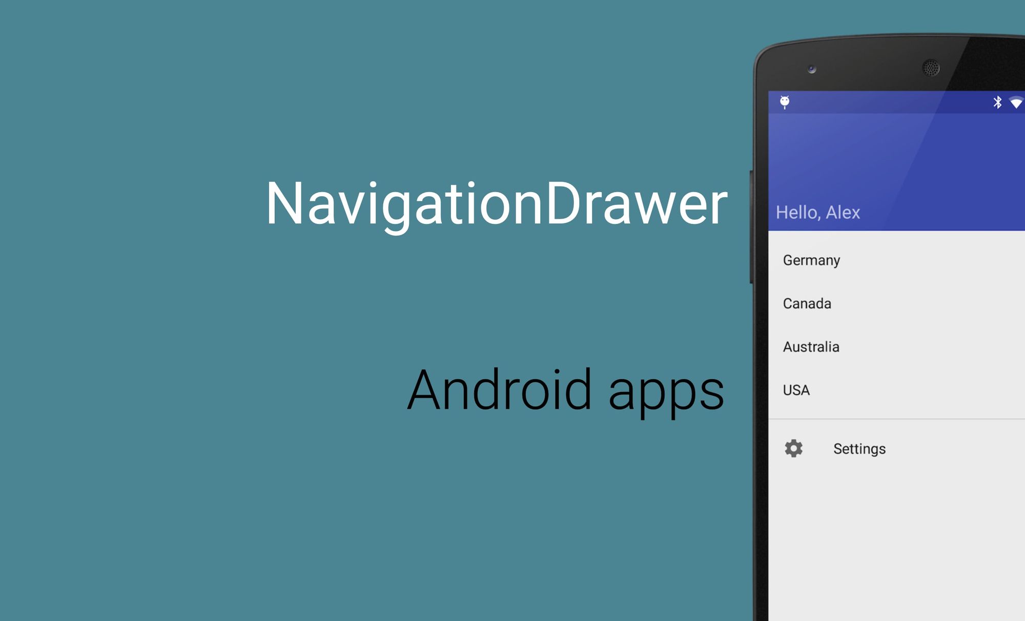 Navigation Drawer Android design support library