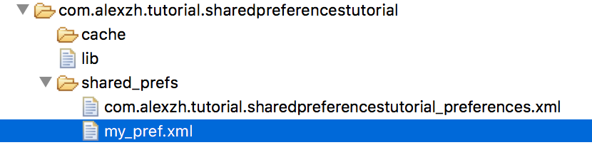 SharedPreference files on device